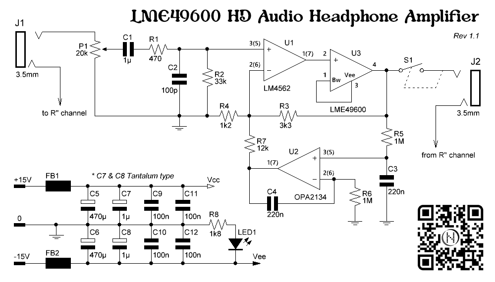 Skema LME49600 HD Headphone Amplifier